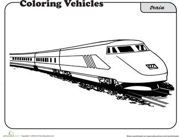Worksheets: Train Coloring Page