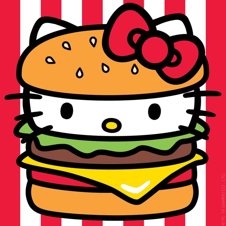 Yum, it's National Cheeseburger Day! Hello Kitty, September 2016 Wallpaper