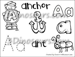abc coloring pages | 3 dinosaurs