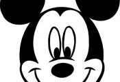 awesome Mickey Mouse Face Cartoon Coloring Page