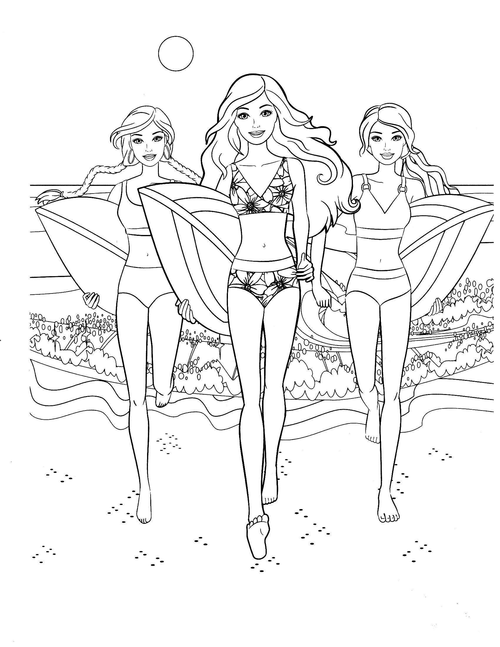 Barbie and Friends Coloring Pages Wallpaper