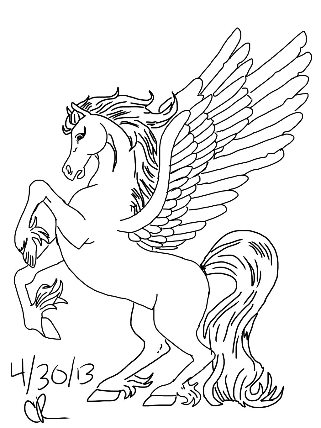 Barbie and Pegasus Coloring Pages Wallpaper