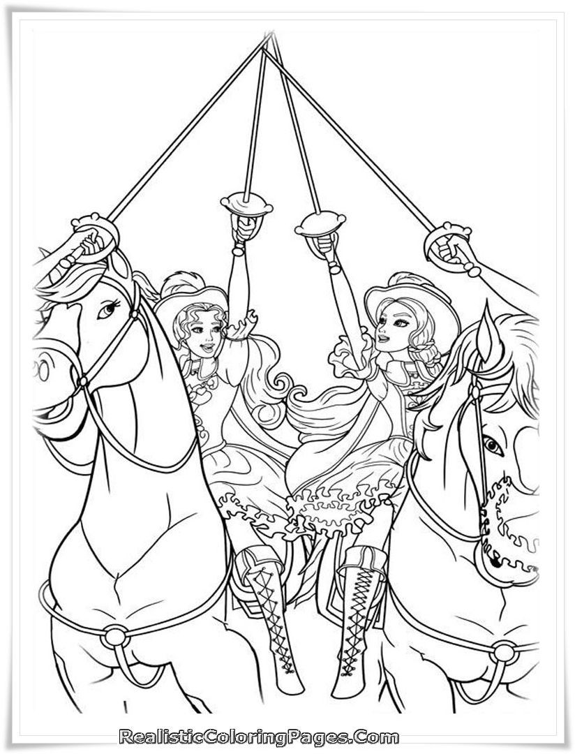 Barbie and the Three Musketeers Coloring Pages Wallpaper