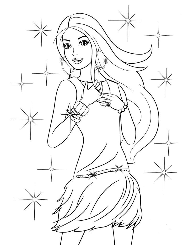 Barbie Coloring Pages that You Can Print Wallpaper