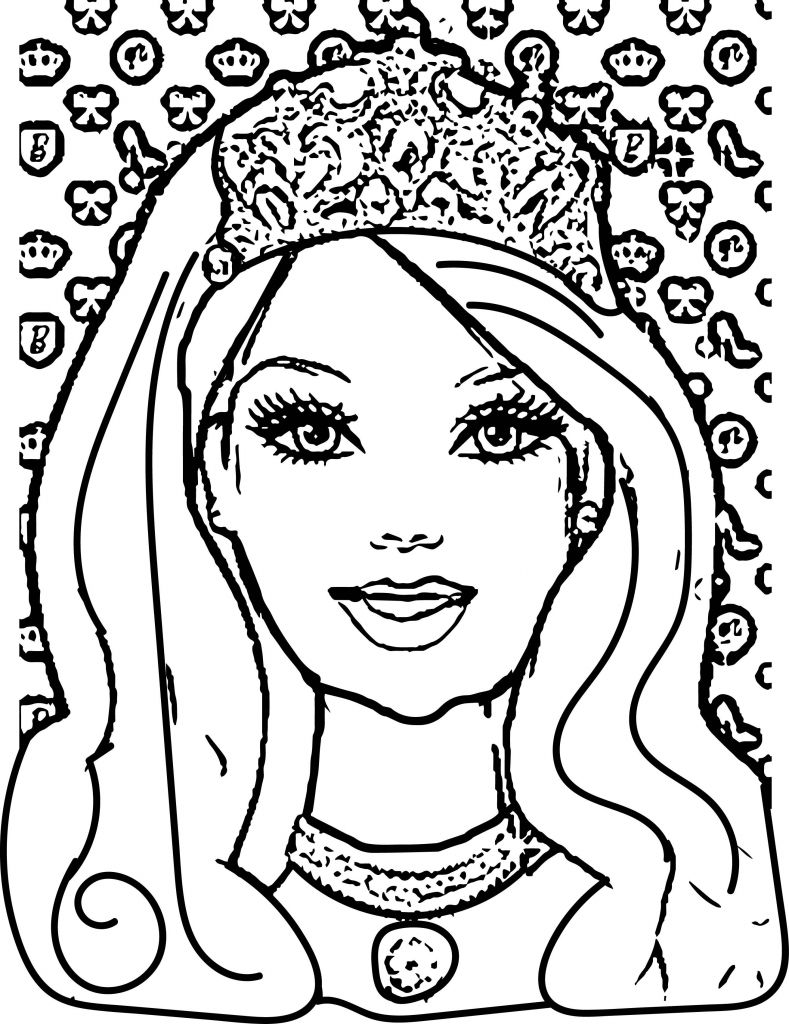 Barbie Face Coloring Pages | BubaKids.com