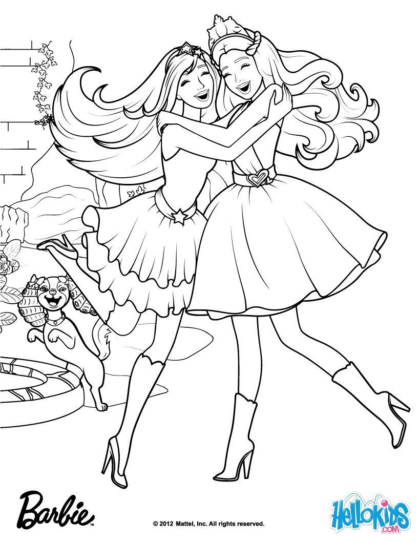 Barbie Princess and the Popstar Coloring Pages Printable