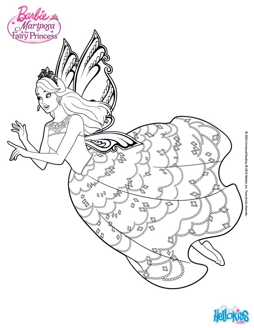 butterfly Princess Coloring Pages