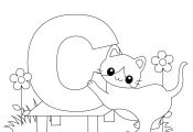 C for Cat Coloring Page C for Cat Coloring Page