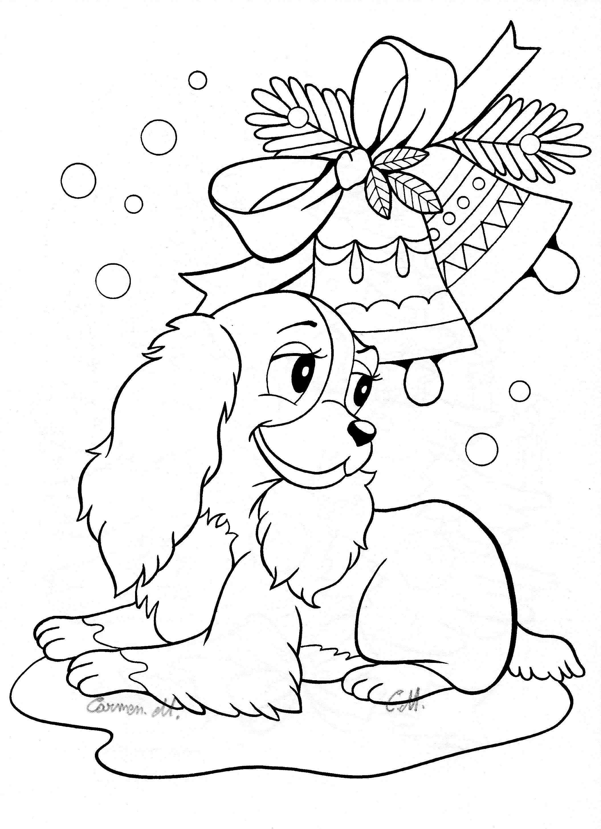 Christmas Coloring Pages Of Puppies