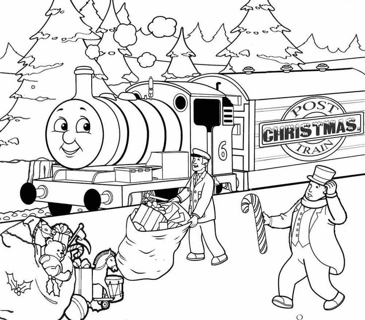 christmas thomas the train coloring pages free Wallpaper
