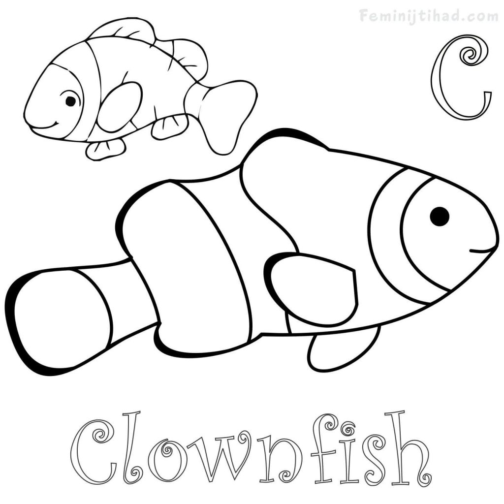 Clown Fish Coloring Page | BubaKids.com