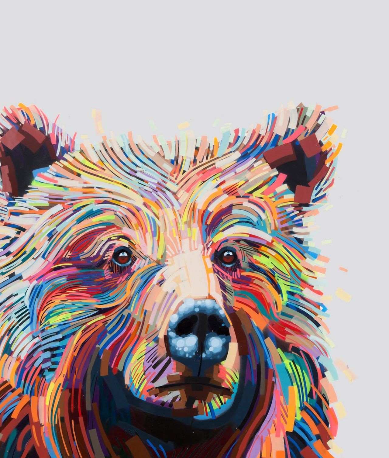Colorful bear What a beautiful piece of art Love the colors and placement of the shades of pastels Elegant