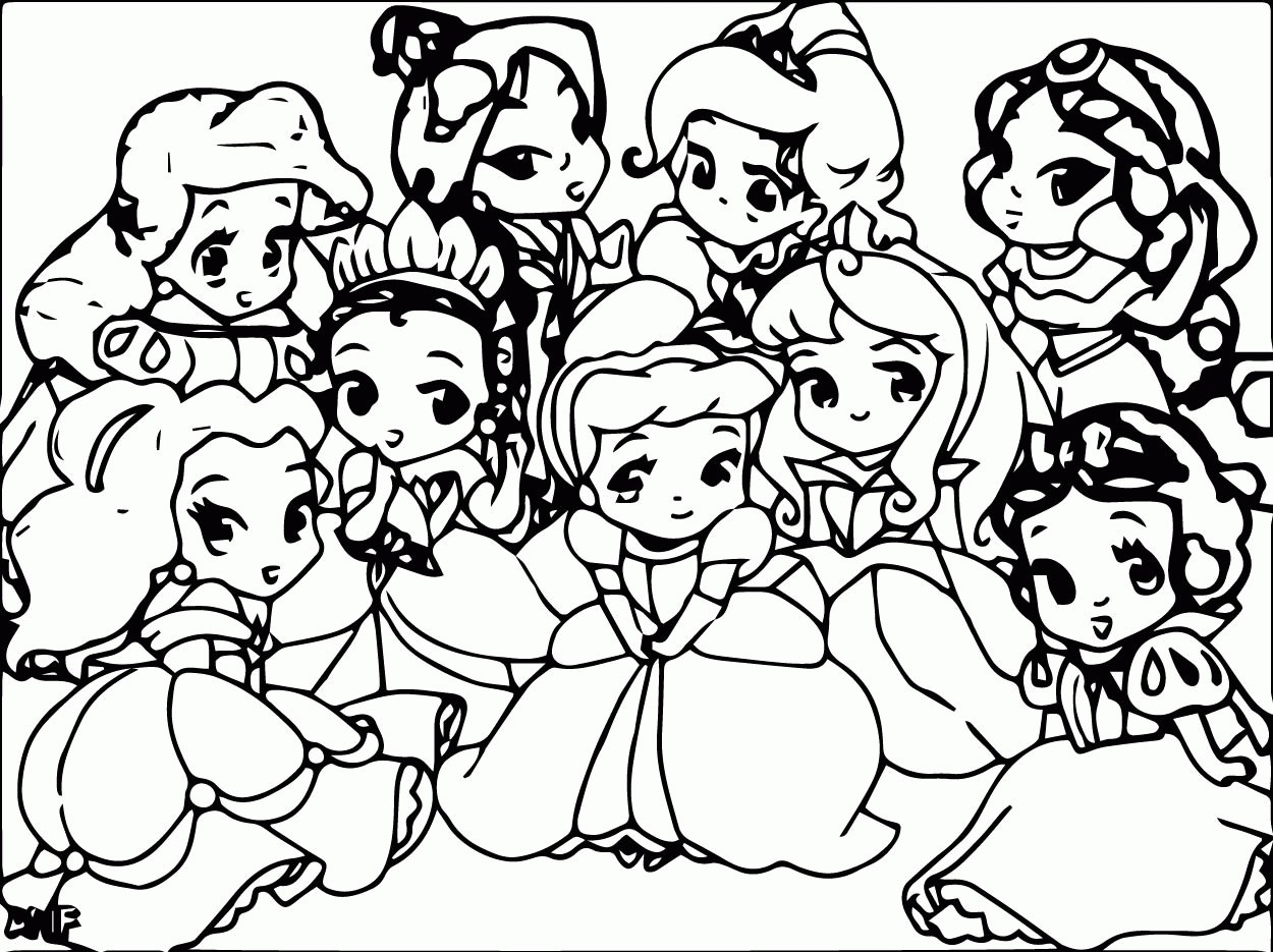 Cute Baby Disney Princess Coloring Pages Wallpaper