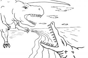 Dinosaurs Fighting Coloring Pages Dinosaurs Fighting Coloring Pages