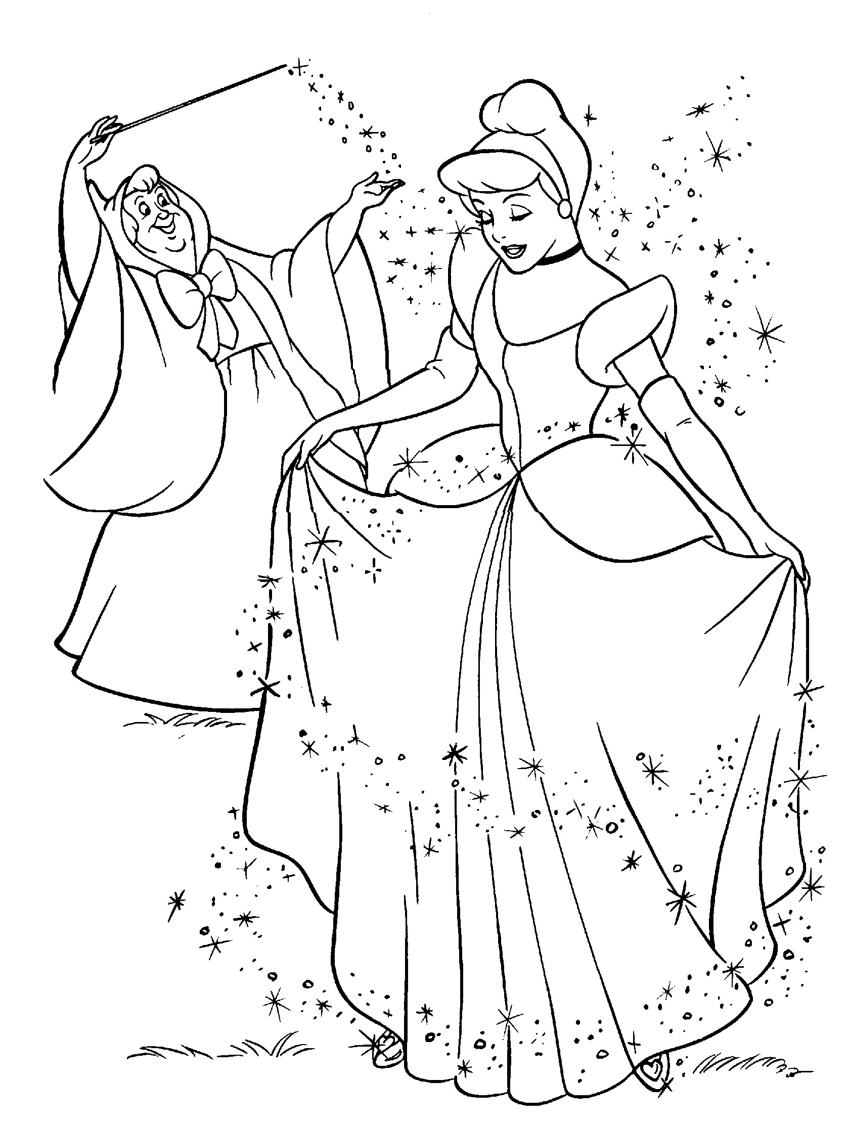 Disney Princess Cinderella Coloring Page