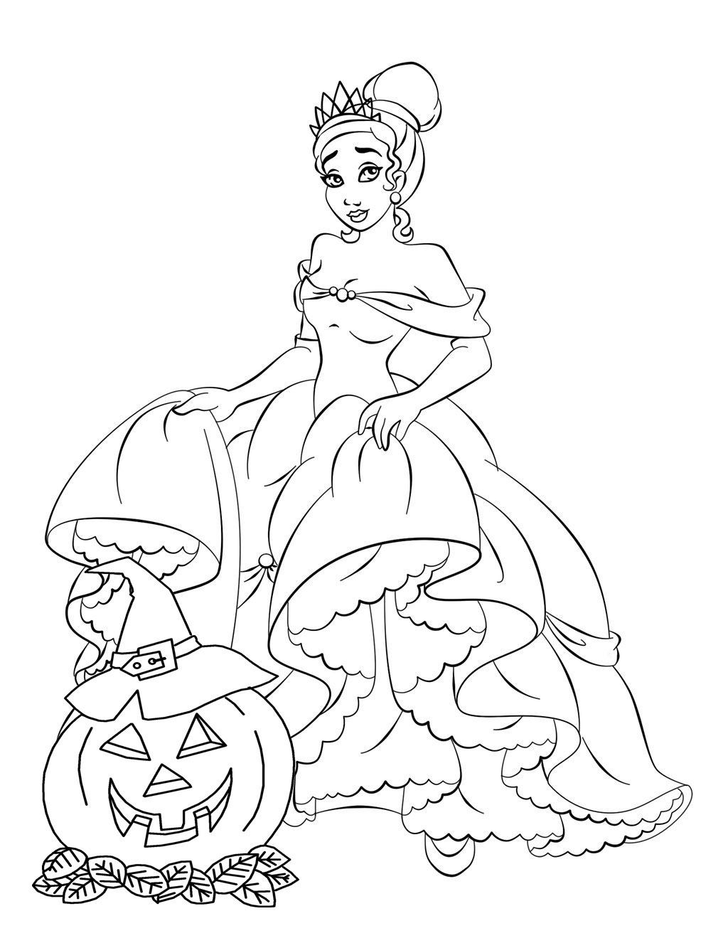 Disney Princess Halloween Printable Coloring Pages
