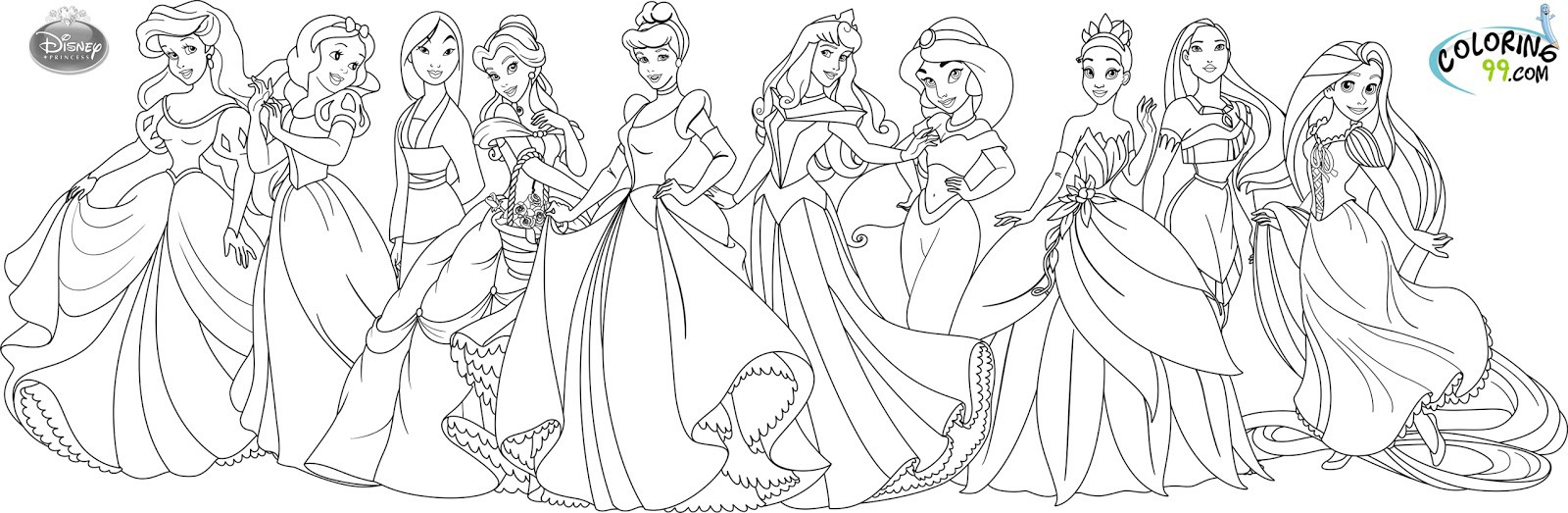 Disney Princess Hard Coloring Pages