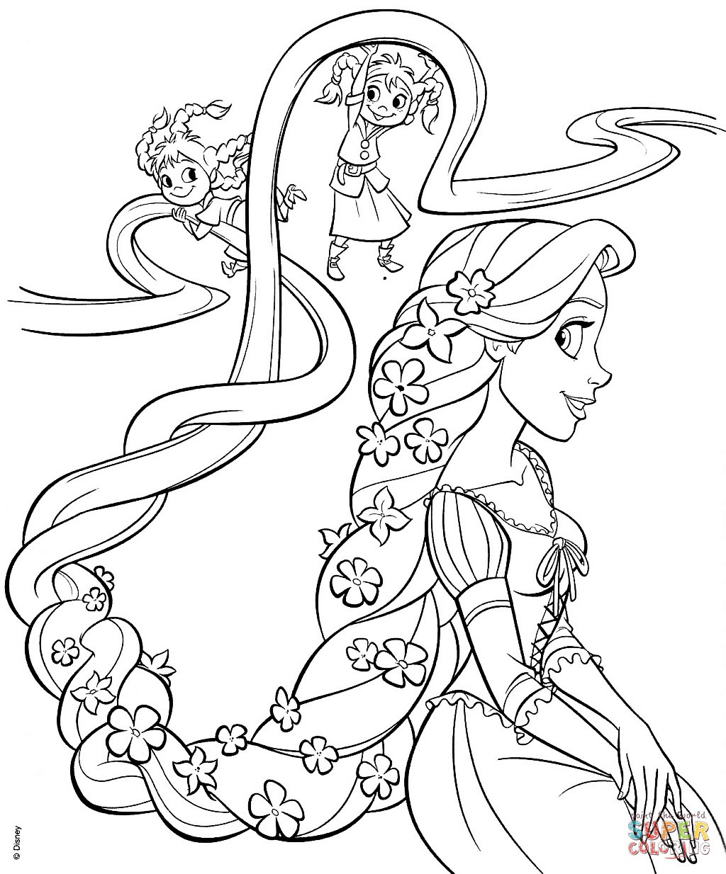 Disney Princess Tangled Coloring Page Wallpaper