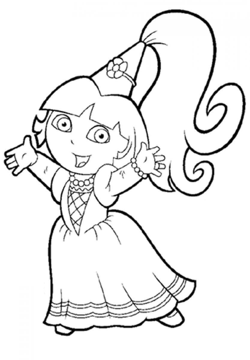 Dora Princess Coloring Page