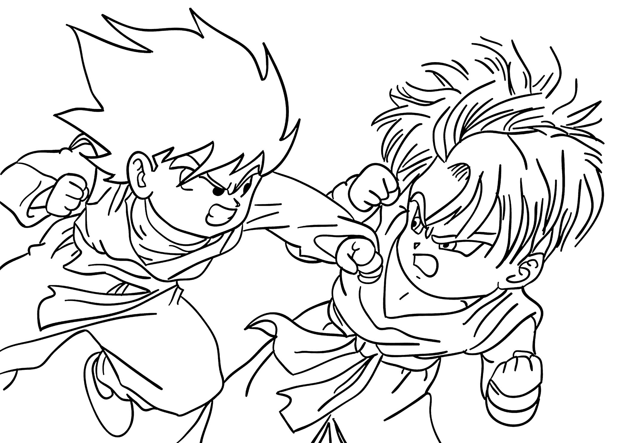 Dragon Ball Z Black and White Coloring Pages