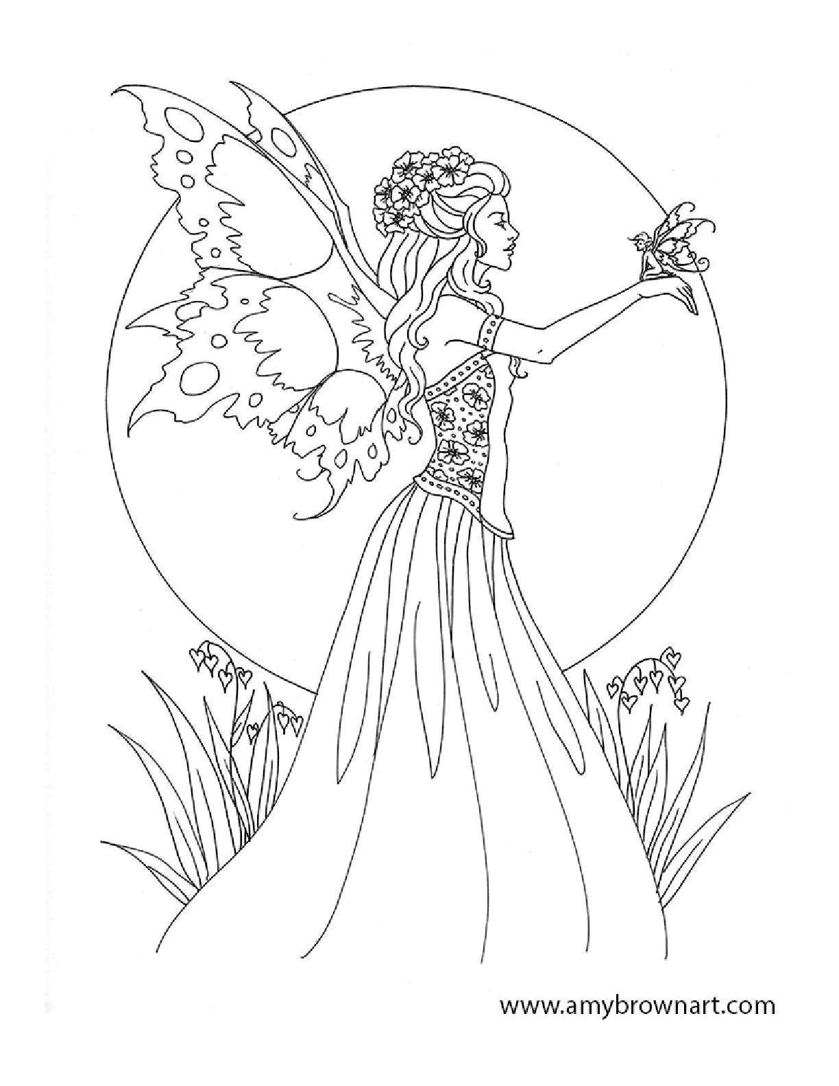 Fairy butterfly Coloring Pages Wallpaper