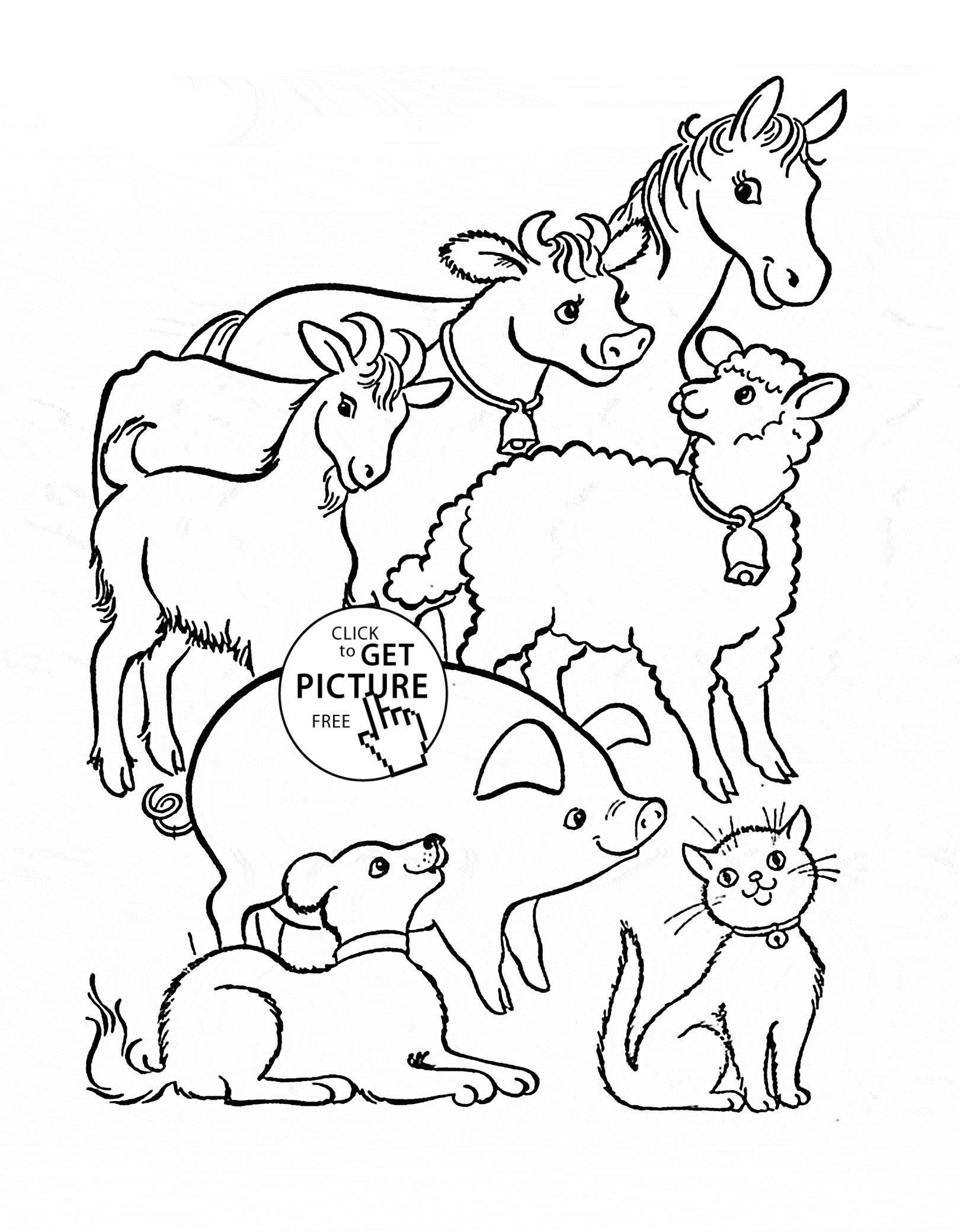Farm Animal Coloring Pages for Preschoolers Wallpaper