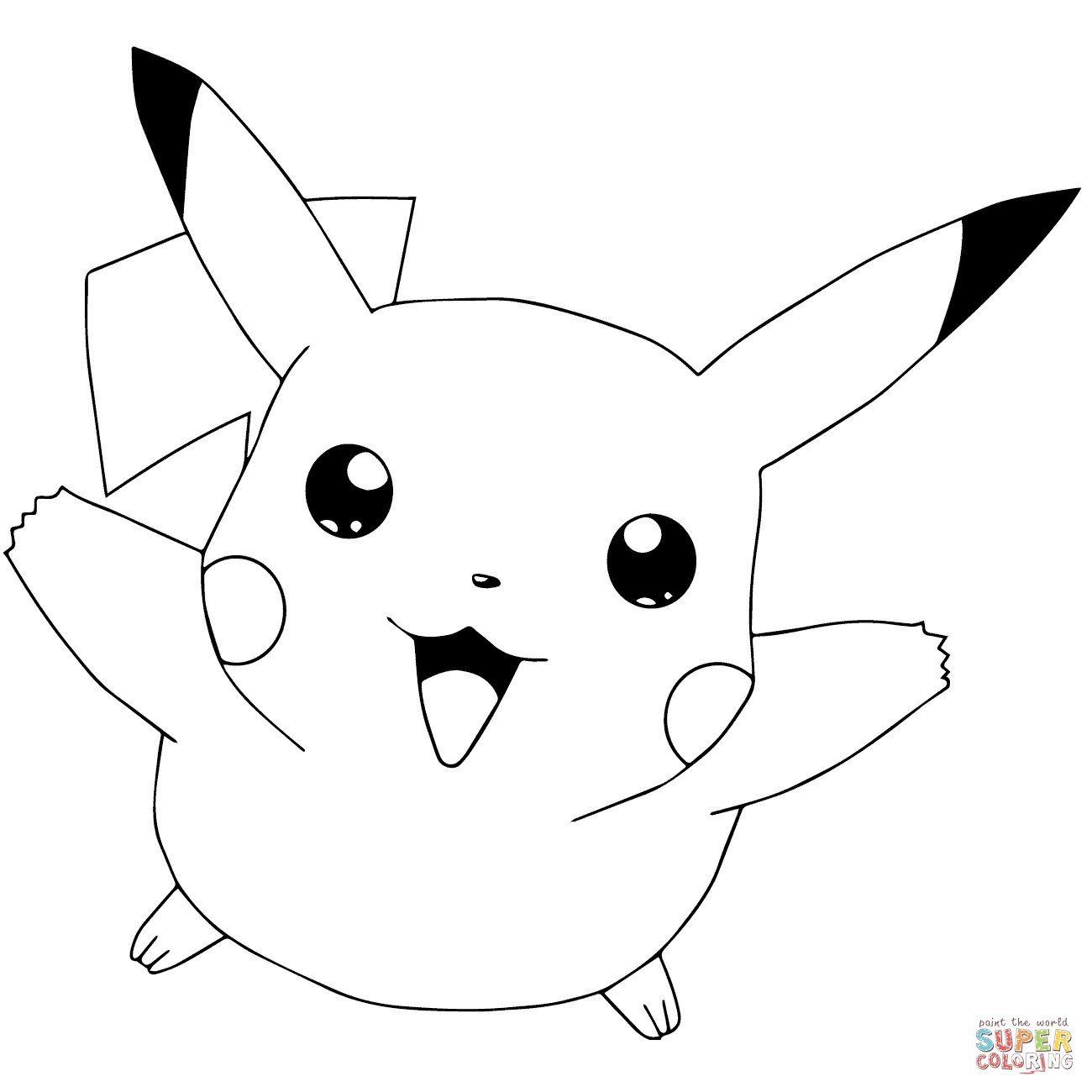 Flying Pikachu Coloring Page Wallpaper