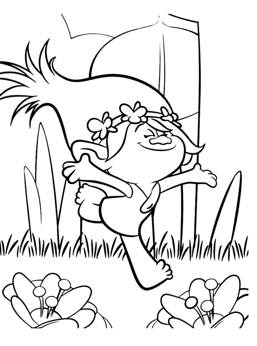 Free Printable Trolls Movie Coloring Pages Wallpaper