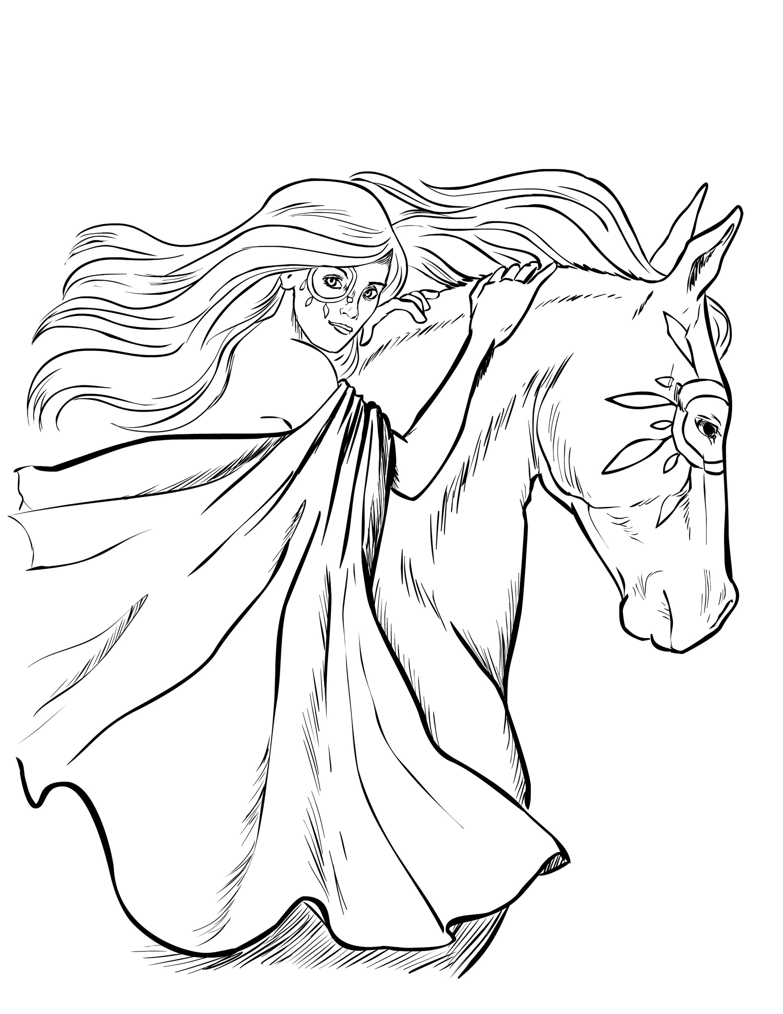 Horse Coloring Pages for Adults Wallpaper