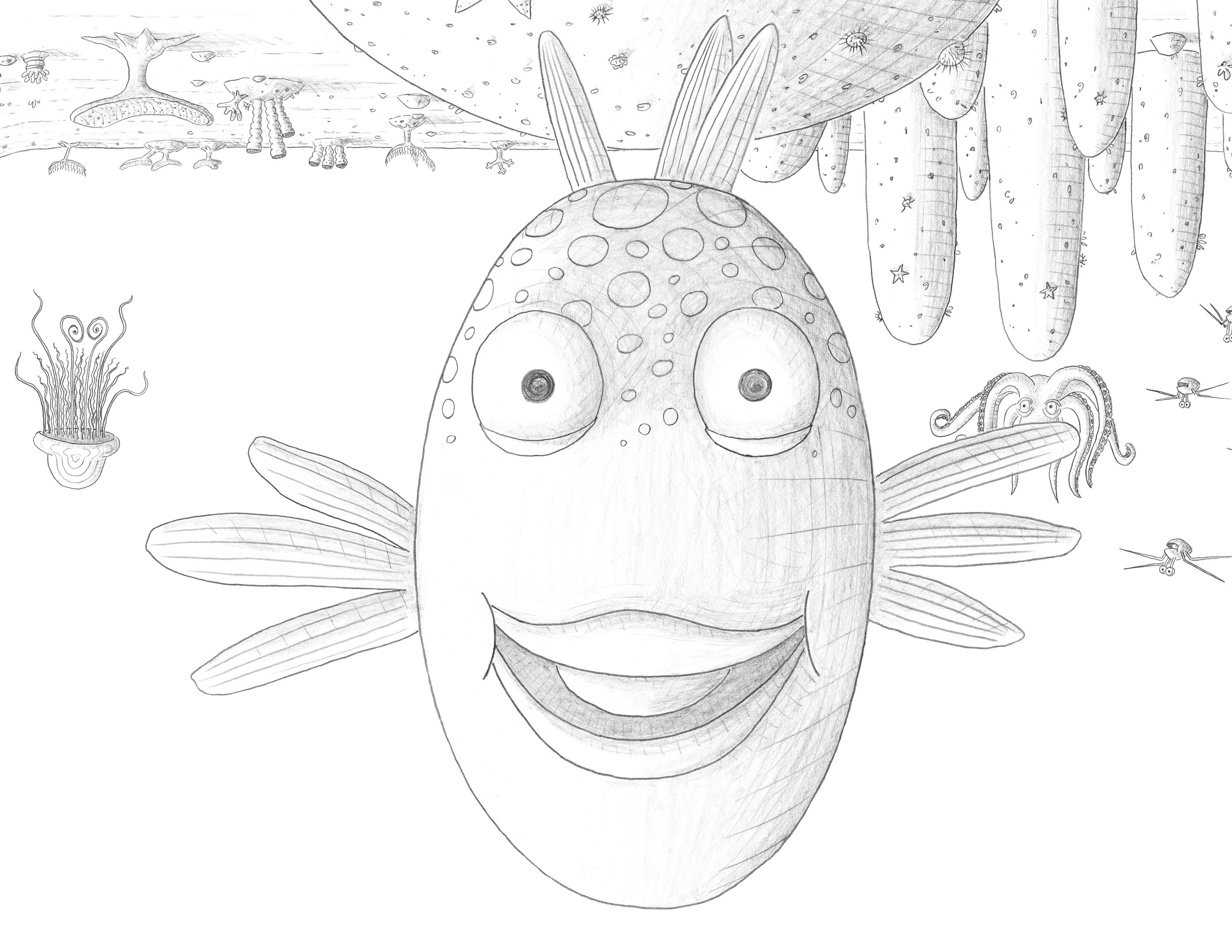 Kissing Fish Coloring Pages Wallpaper