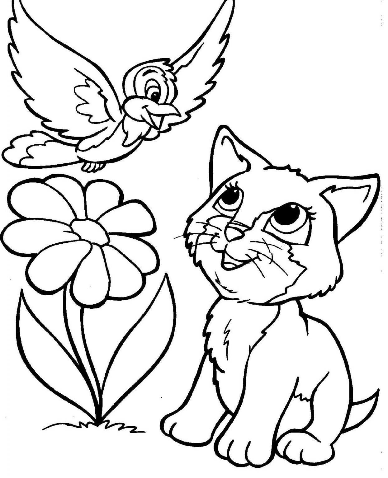 Kitty Cat Coloring Pages | BubaKids.com