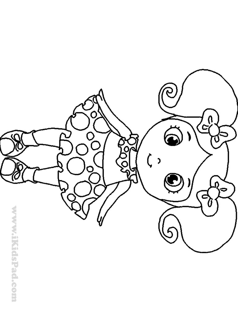 Little Girl Coloring Pages to Print Wallpaper