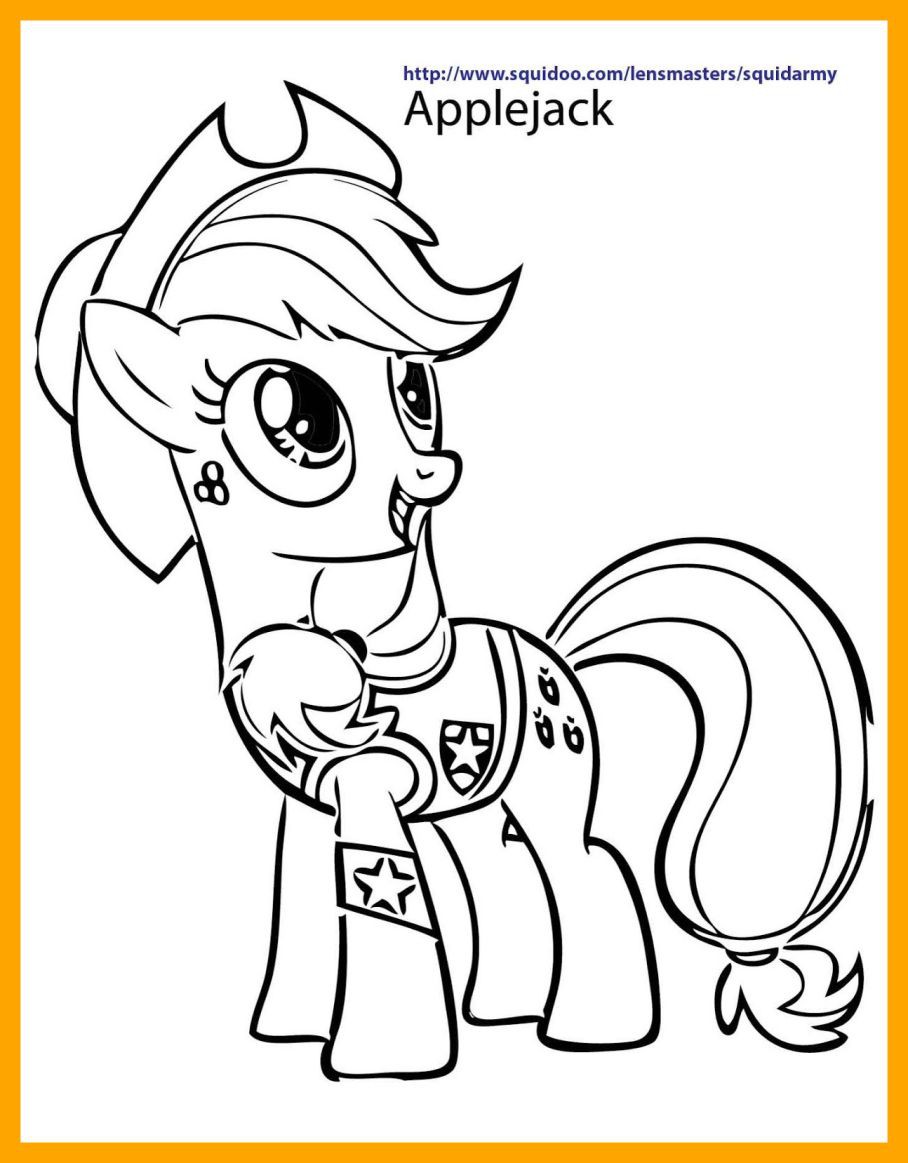 My Little Pony Friendship is Magic Applejack Coloring Pages   BubaKids.com