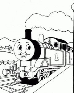 number 1 smiley train coloring pages for kids 2014