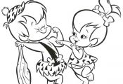 pebbels and bambam Cartoon Coloring Pages | Cartoon little pebbles and bamm bamm...