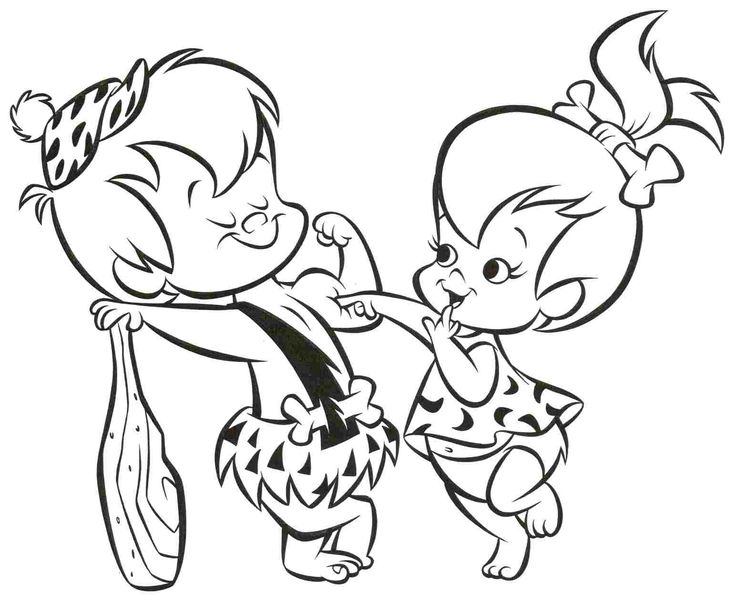 pebbels and bambam Cartoon Coloring Pages | Cartoon little pebbles and bamm bamm… Wallpaper