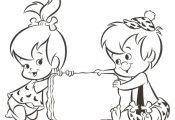 pebbels and bambam Cartoon Coloring Pages | Dibujos de Bam bam ♥