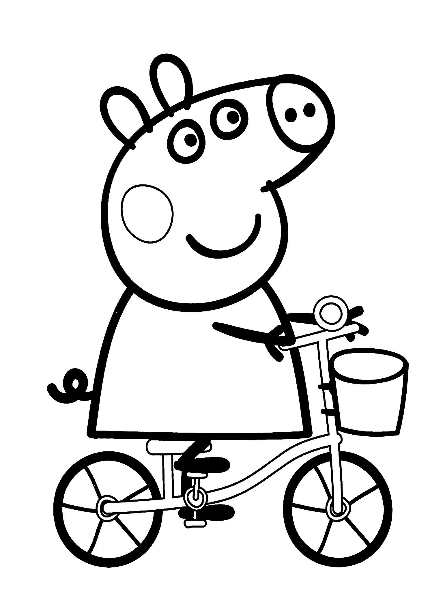 Peppa Pig Bicycle Coloring Page Wallpaper
