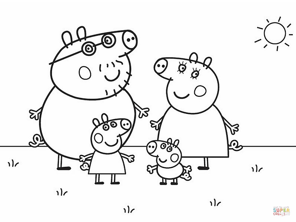 Peppa Pig Characters Coloring Pages Wallpaper