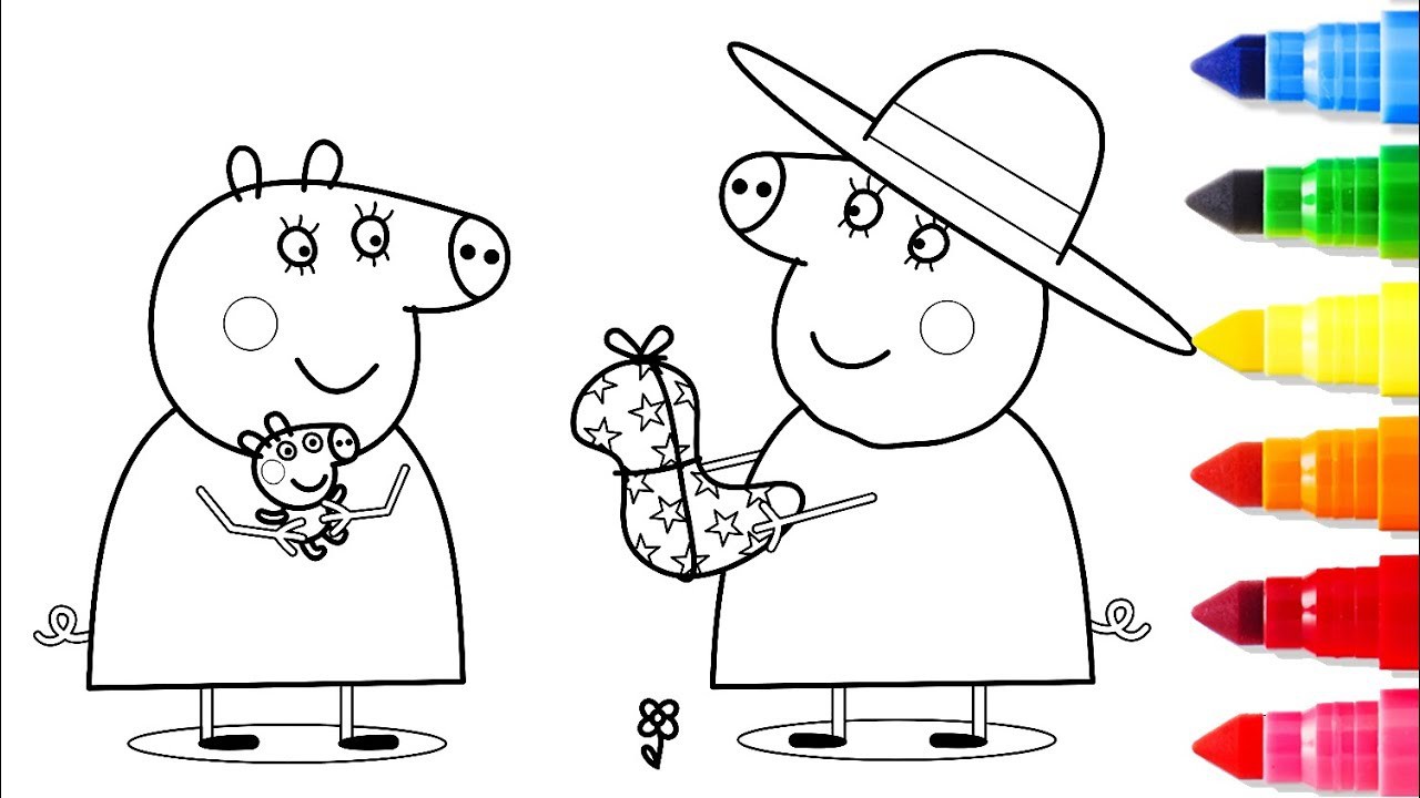 Peppa Pig Coloring Pages Baby Wallpaper
