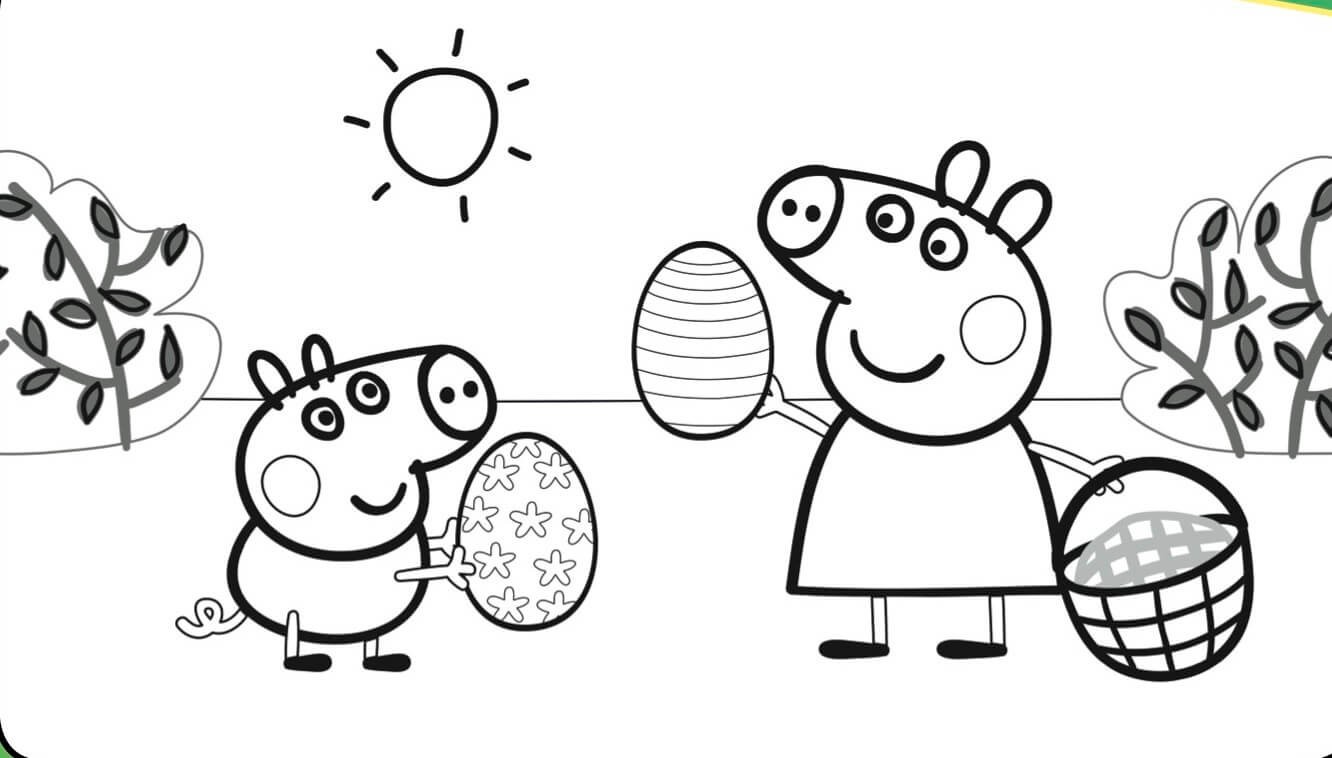 Peppa Pig Coloring Pages Easter Wallpaper