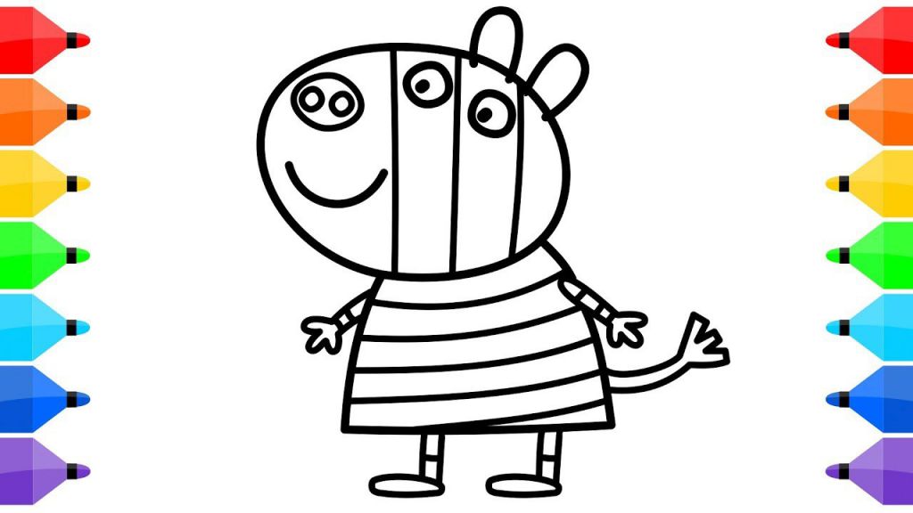 zoe zebra coloring page peppa pig