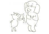Piggie and Elephant Coloring Pages Piggie and Elephant Coloring Pages