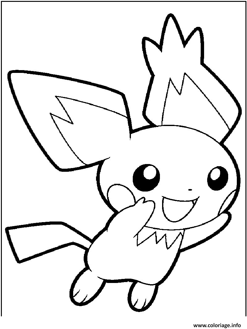 Pikachu and Pichu Coloring Page