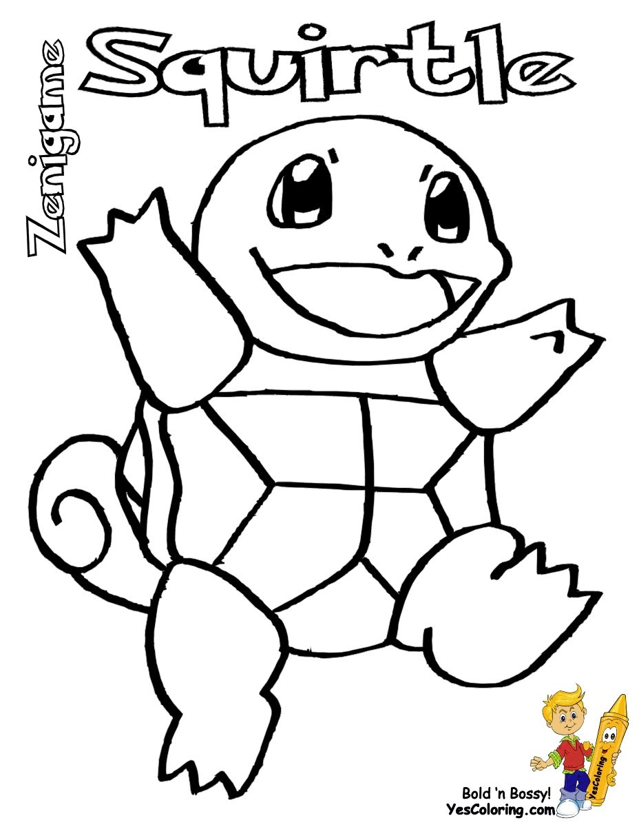 Pikachu and Squirtle Coloring Page Wallpaper