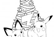 Pikachu Christmas Coloring Pages Pikachu Christmas Coloring Pages