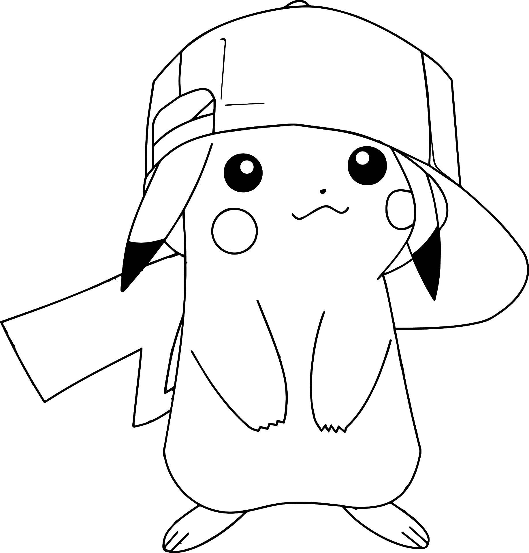 Pikachu Christmas Hat Coloring Pages Wallpaper