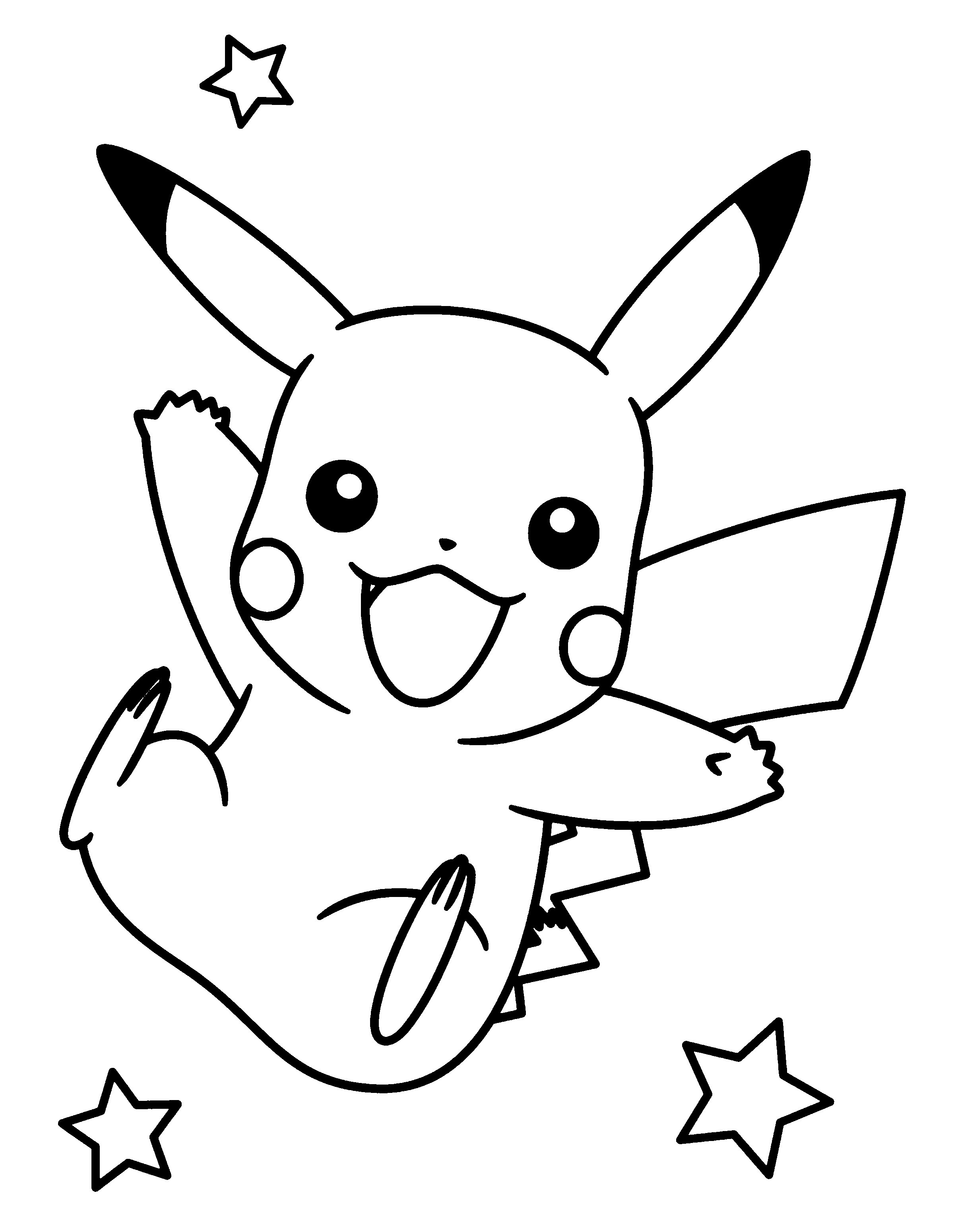 Download Pikachu Rockstar Coloring Pages | BubaKids.com