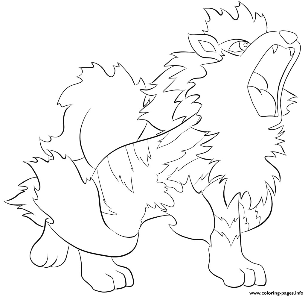 Pokemon Coloring Pages Arcanine