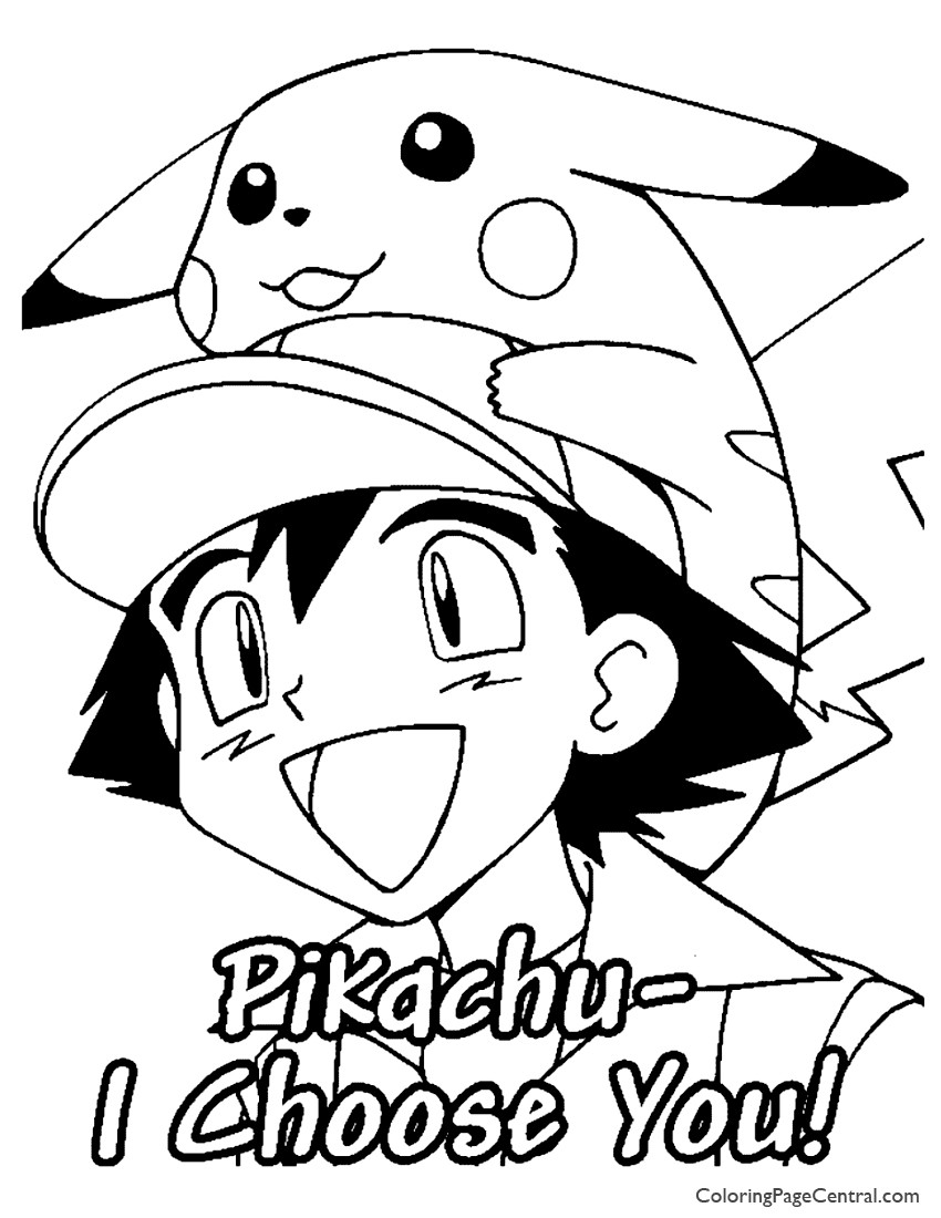 Pokemon Ash Coloring Page 02